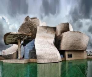 yapboz Guggenheim Müzesi Bilbao, Bilbao Çağdaş Sanat Müzesi, Bask Ülkesi, İspanya. Frank Gehry projesi